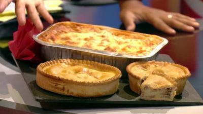 Pies on a tray