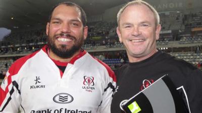 Ulster forward John Afoa with coach Mark Anscombe