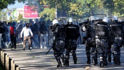 Police clash with protesters