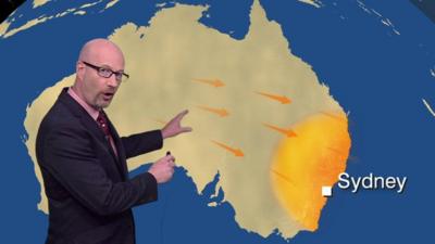 Peter Gibbs shows how hot interior winds are adding to the bush fire problem