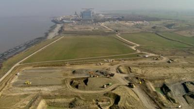 Building site near existing Hinkley Point power plant