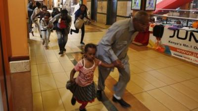 People run for safety in the Westgate shopping centre