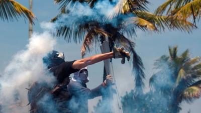 Protesters in Rio de Janeiro