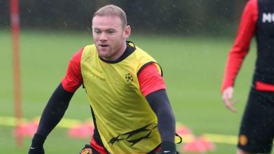 Wayne Rooney training for Manchester United