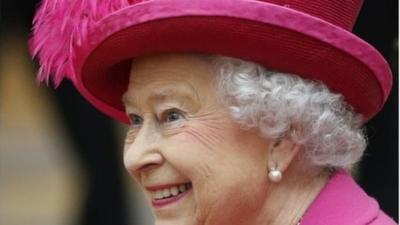 The Queen during her visit to The National Theatre