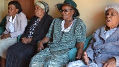 Mercy Ntshekisang (L), Jane Lekoko, Edith Mmusi (C) and Bakhane Moima