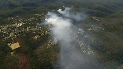 Aerial footage of the fires