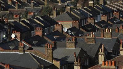 Rooftops of houses in Clapham, London