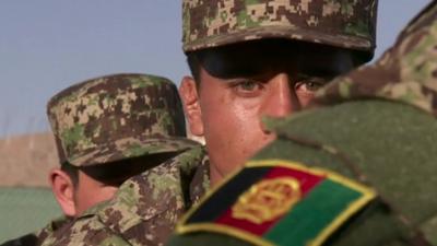 An officer cadet from the military academy in Kabul