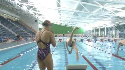 The Wales National Pool in Swansea with Paralympic hopefuls training