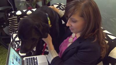 Leah Busque and her dog