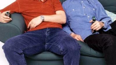 Men on sofa