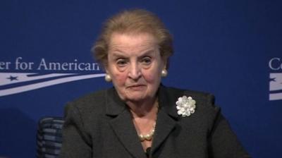 Madeleine Albright appeared at the Center for American Progress on 24 October 2013