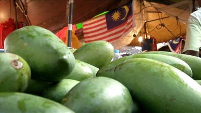 Mangoes in a market in Malaysia