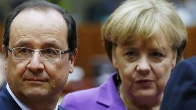 France's President Francois Hollande and Germany's Chancellor Angela Merkel