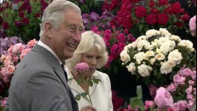 Prince Charles and Camilla at a flower show