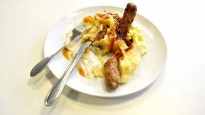 A sausage and mash dinner