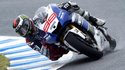 Jorge Lorenzo claims pole position for the Japanese MotoGP at Twin Ring Motegi.