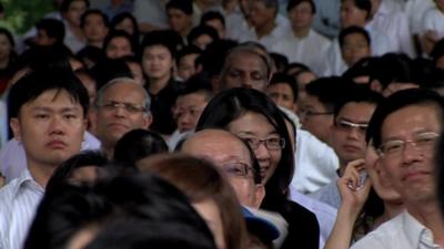 Singaporeans at a rally