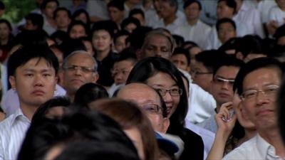 Singaporeans at a rally