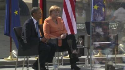 Barack Obama and Angela Merkel