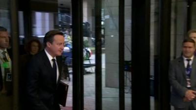 David Cameron arrives at EU summit