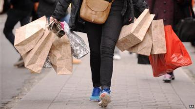 Shopper with bags