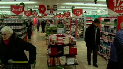 shoppers in a supermarket