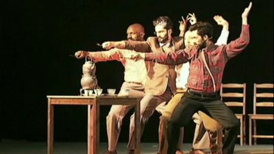 A scene from Theatre Movement Bazaar's production of Uncle Vanya