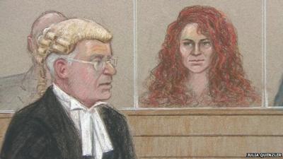 Rebecca Brooks in the dock during the phone hacking trial