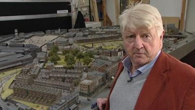 Stanley Johnson with model railway