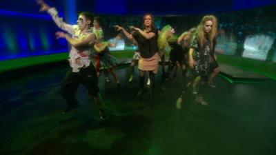 Newsnight presenter dancing to thriller