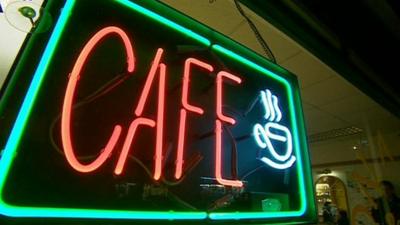 Neon cafe sign