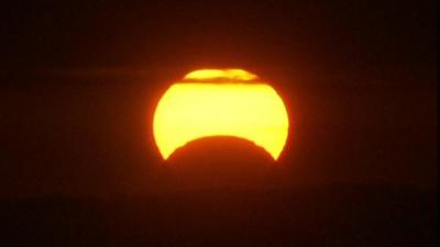 A solar eclipse as seen from Washington DC