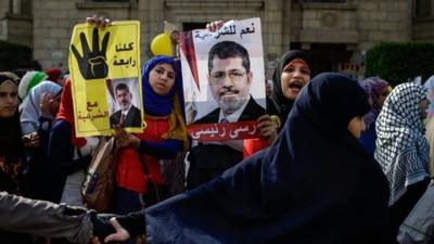 Supporters of Mohammed Morsi protesting