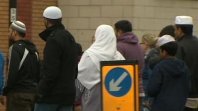 People heading to mosque