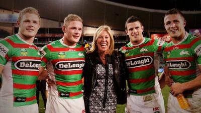 Thomas, George, Julie, Luke and Sam Burgess in Sydney