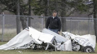 Wreckage of one of the planes