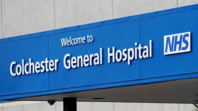 Colchester General Hospital sign