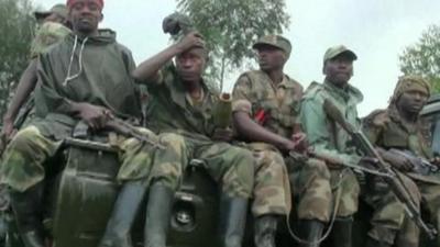 Armed men on truck in DR Congo