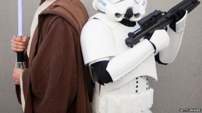 People dressed up in Star Wars costume