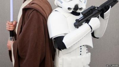 People dressed up in Star Wars costume