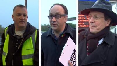 Ian Boulton, chair of South Gloucestershire Council, John Darvall from BBC Radio Bristol and Bristol Mayor George Ferguson