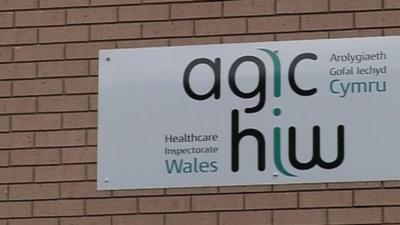 Healthcare Inspectorate Wales sign