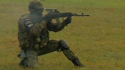 Soldier on 'live fire' exercise