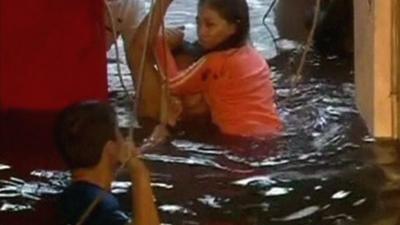 Flood waters in Tacloban