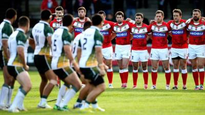 Wales facing the Cook Islands at The Gnoll in Neath