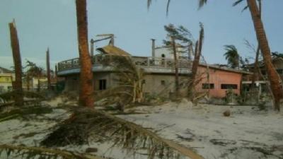 A damaged building in Cebu