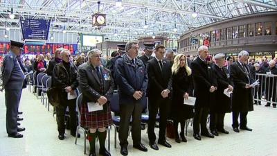 Armistice marked at Glasgow Central Train Station