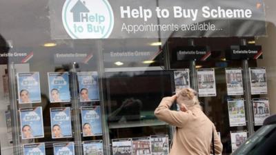 Help to Buy scheme sign in estate agent window